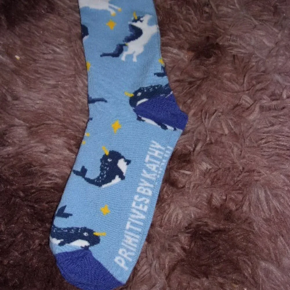 Primitives by Kathy  Unicorn Narwhal Best Bestie friend socks New